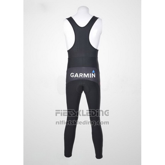 2011 Fietskleding Garmin Cervelo Wit en Zwart Lange Mouwen en Koersbroek